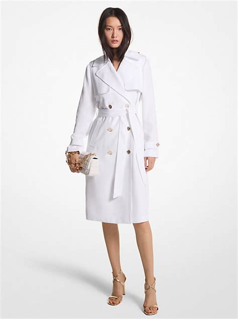 Draped Woven Trench Coat 